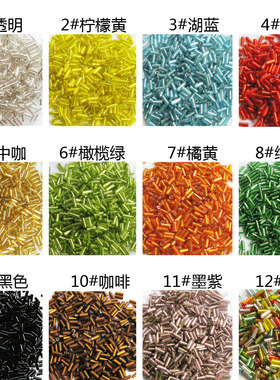 2*4mm灌银管珠 手缝串珠米珠材料diy手工十字绣 配件玻璃珠配件