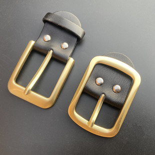 实心黄铜皮带头男款纯铜针扣腰带头休闲日字扣卡扣老式裤腰带配件