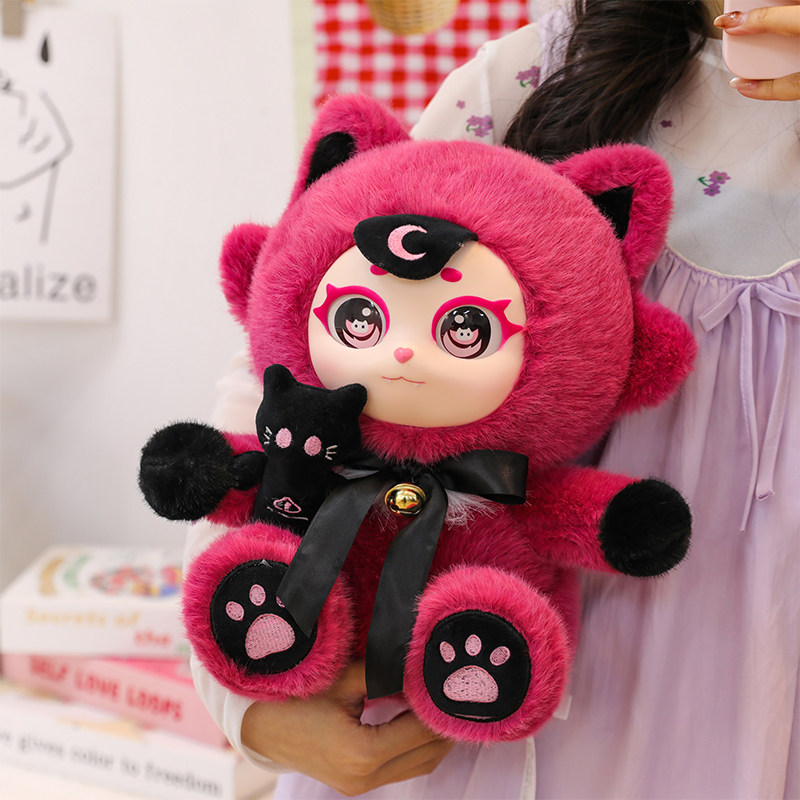 紫月幽猫搪胶娃娃公仔新款毛绒玩具卡通创意玩偶手办男女生日礼物