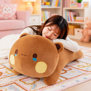 趴款一二布布玩偶毛绒玩具大号长条抱枕男女孩床上夹腿布娃娃礼物