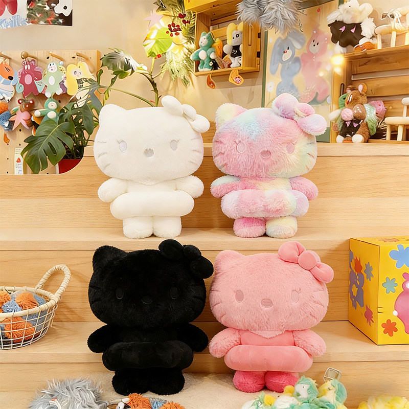 新款炫彩芭蕾hellokitty毛绒公仔明星同款KT猫玩偶安抚陪睡觉抱枕