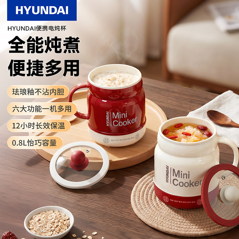 韩国电煮锅杯电热水杯电炖火锅可视神器小型办公室一人牛奶早餐杯
