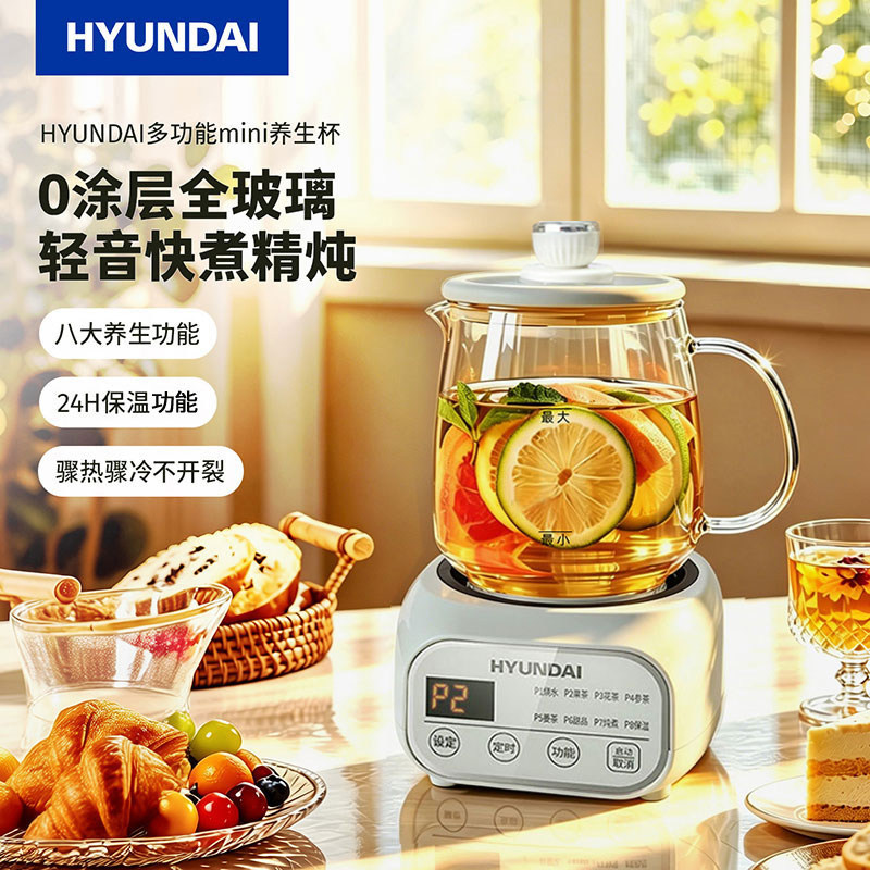 韩国全玻璃恒温养生壶家用多功能办公室小型煮茶壶烧水壶炖煮一体