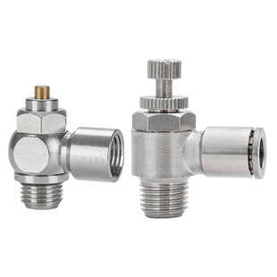 一字螺丝刀拧调速阀SL内牙外牙节流阀SLF调节流量SQF气管快插接头