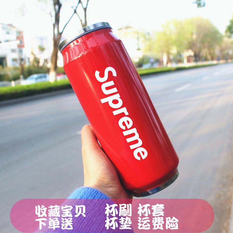 創意情侶不銹鋼保溫杯潮流易拉罐便攜吸管水杯子學生個性水壺保冷