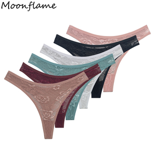 透气T内裤女士无痕蕾丝低腰性感情调丁字裤棉镂空透明底裤