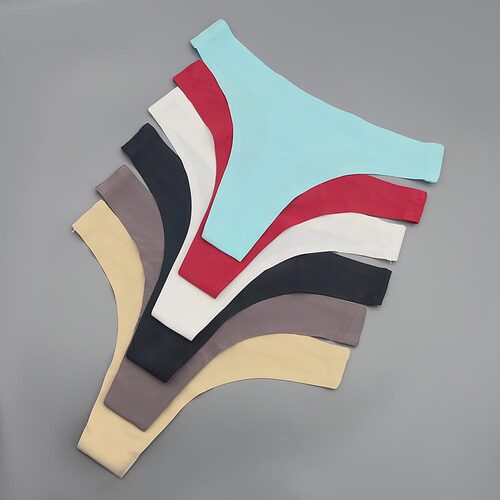 1/3条大码女内裤欧美一片式无痕运动健身低腰女士胖mm冰丝丁字裤