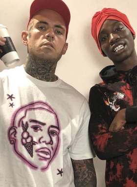 【现货】SUPERRRADICAL 外星人扎染头像 白色纯棉短袖体恤卫衣潮