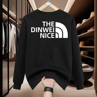 2025秋冬季新款圆领卫衣男士加绒加厚情侣装美式重磅宽松打底衫潮