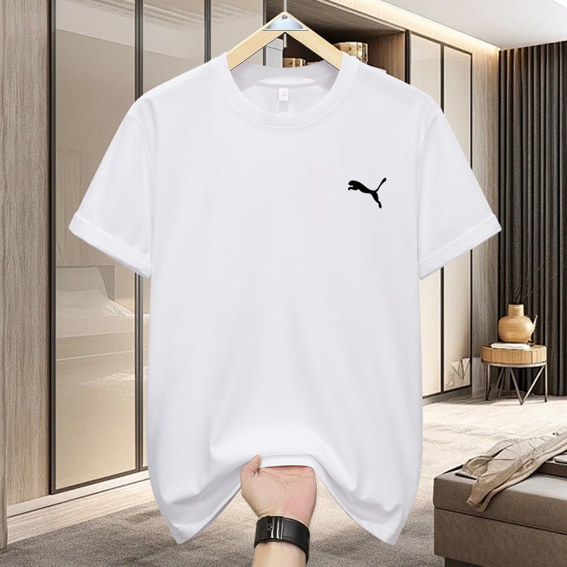 夏季新款纯棉短袖T恤男士运动休闲凉感圆领宽松透气百搭情侣半袖