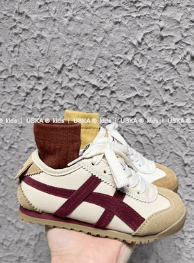 UskA儿童运动鞋2025秋季新款男女童真皮软底防滑宝宝鞋皮面阿甘鞋