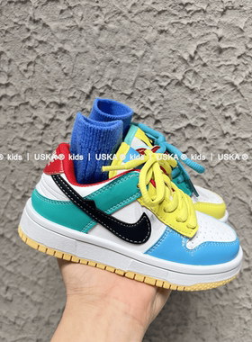 UskA儿童鸳鸯鞋2025秋季板鞋女童双色鞋子男童板鞋新款大童运动鞋