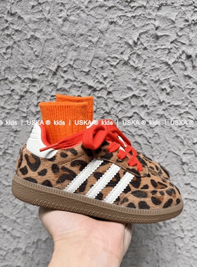UskA2025年春秋新款男女童休闲德训鞋学生运动鞋低帮豹纹阿甘鞋潮