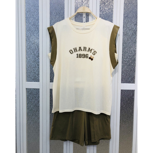 柔善睡衣2025夏季女士针织棉无袖背心短裤休闲女家居服套装可外穿