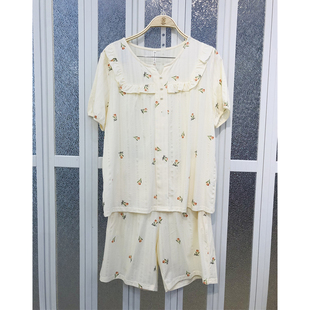 柔善睡衣2025夏季女士针织棉短袖短裤甜美可爱家居服套装可外穿女