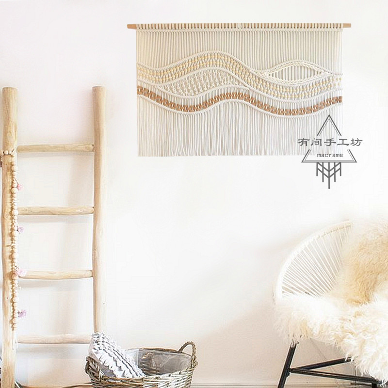 手工编织挂毯背景布装饰卧室床头挂画帘子玄关民宿吸音热门客厅