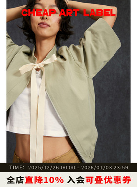 cheap art label 中式立领中袖拉链蝴蝶结夹克外套女2025秋季新款