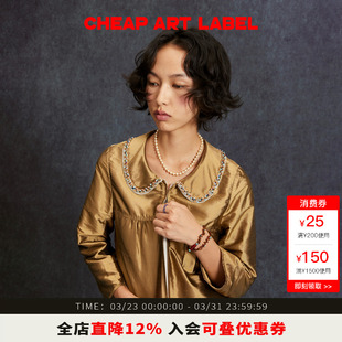 珠链装 label金色娃娃领拉链小罩衫 饰衬衫 女26春季 cheap 新款 art