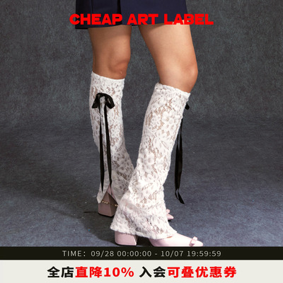 cheapartlabel蕾丝蝴蝶结袜套
