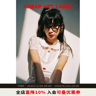 新款 金晨同款 label说透又没那么透说不透又有点透衬衫 art cheap