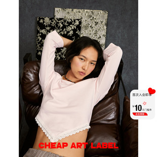 art 新款 label 上衣女26春季 蕾丝花边手绢形正反两穿打底衫 cheap