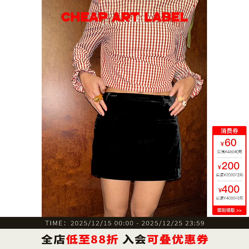 cheapartlabel迷你裙直筒丝绒