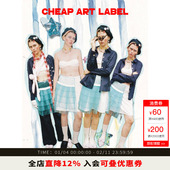 art label路过 鱼也想游两下 cheap 蓝色渐变网纱围裹式 百褶半裙