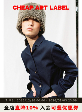 cheap art label挺括微收腰小翻领西装复古制服外套女25冬季新款