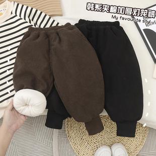 夹棉保暖裤 冬季 韩版 休闲百搭束腿裤 儿童裤 外穿灯笼裤 子新款