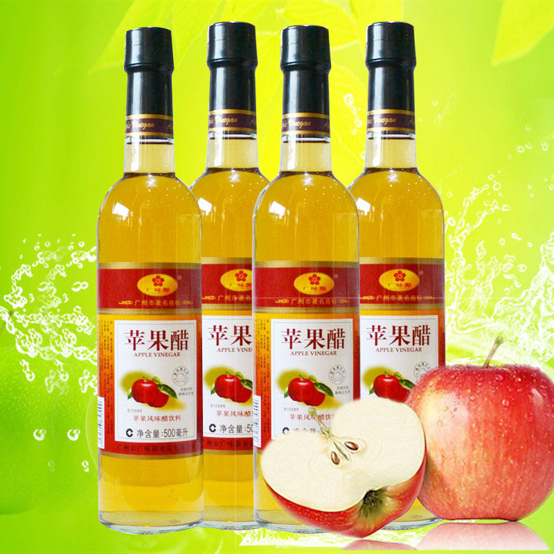 广味源水果醋苹果醋500ml*4瓶 泡香蕉调味食醋酿造风味饮料预调醋