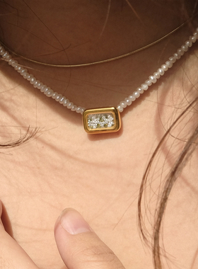 MINT THERAPY白百何同款天然珍珠项链女情绪锁骨链小众设计63OAK