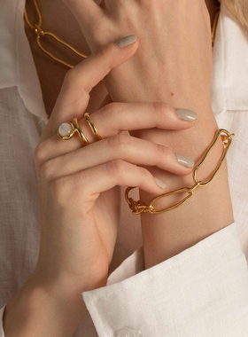 【张婧仪同款】水流环形链条项链手链 UNFOLDS百搭高级感63OAKAVE