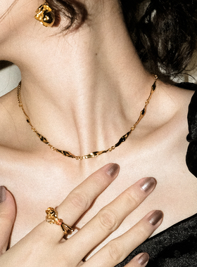 金属液态叶子项链 63OAKAVE MINT THERAPY气质氛围感百搭叠戴设计