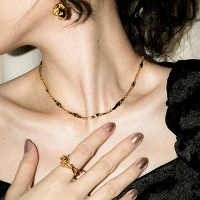 金属液态叶子项链MINTTHERAPY