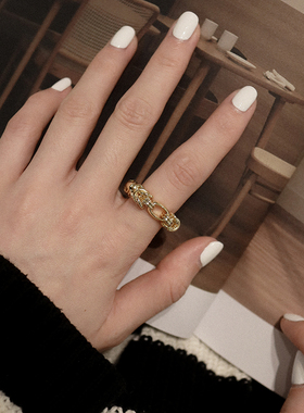 SOFTROOM复古环扣链条戒指女食指戒小众设计百搭时髦指环63OAKAVE