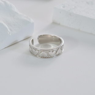 无怯纯银女小众设计高级感2022年新款潮爱心食指戒指女闺蜜款一对