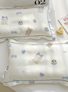 可爱儿童莱赛尔天丝枕套单个婴儿30*50cm冰丝凉感乳胶春夏枕头套