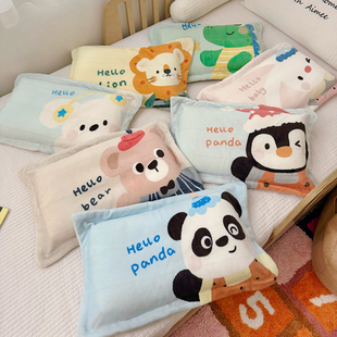 卡通儿童枕套牛奶绒宝宝30*50cm秋冬加厚加绒学生单人48*74枕头套