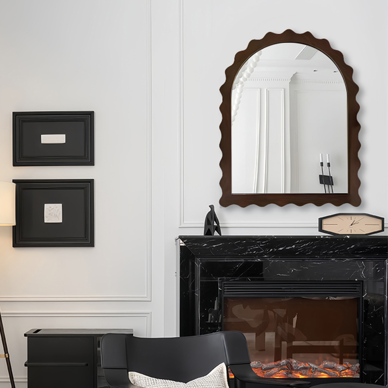 复古浴室镜异形波浪镜梳妆镜