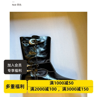 设计师品牌COTEMP·Maverick复古女士工程师皮靴中筒靴时装靴短靴