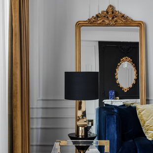 欧式 饰镜子 雕花复古全身镜子落地镜穿衣镜壁挂镜家用墙壁背景墙装