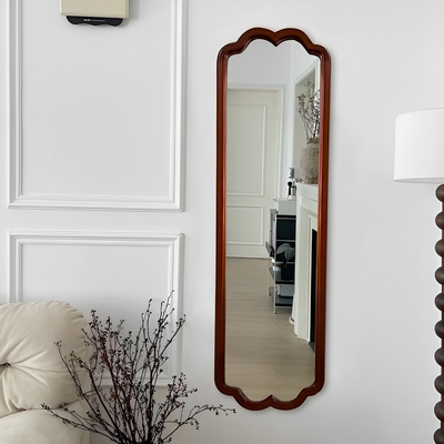 法式木框全身镜壁挂入户穿衣镜