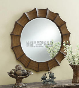 欧式美式圆形装饰镜 浴室镜 壁挂壁饰镜 客厅装饰镜 化妆镜 简约