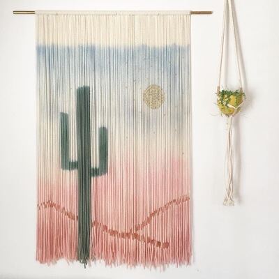 个性染色民宿客厅卧室挂毯风景