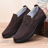 单鞋 新款 轻便透气休闲男士 男春秋软底防滑一脚蹬爸爸鞋 老北京布鞋