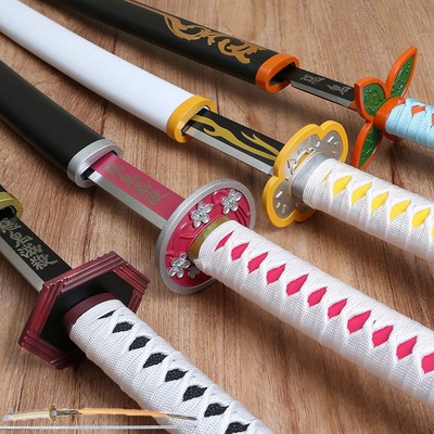 鬼灭之刃cos日轮刀我妻善逸炭治郞富冈义勇时透炼狱道具刀未开刃 虎窝淘