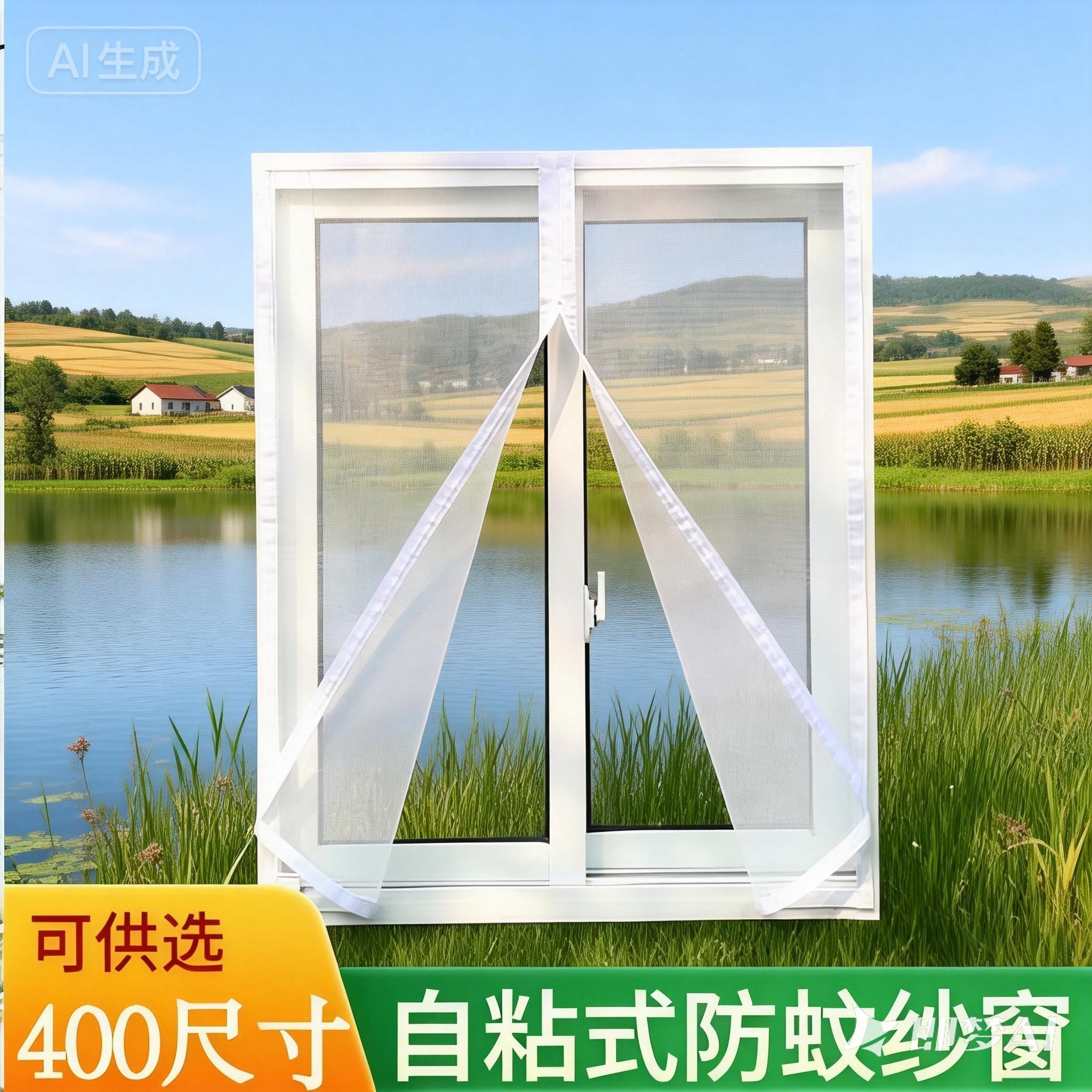 定制魔术贴纱窗网拉链款自粘式隐形防蚊窗纱网自装简易家用沙窗帘,居家日用,纱窗/纱门,淘宝优惠券,粉丝福利购,淘宝优惠卷