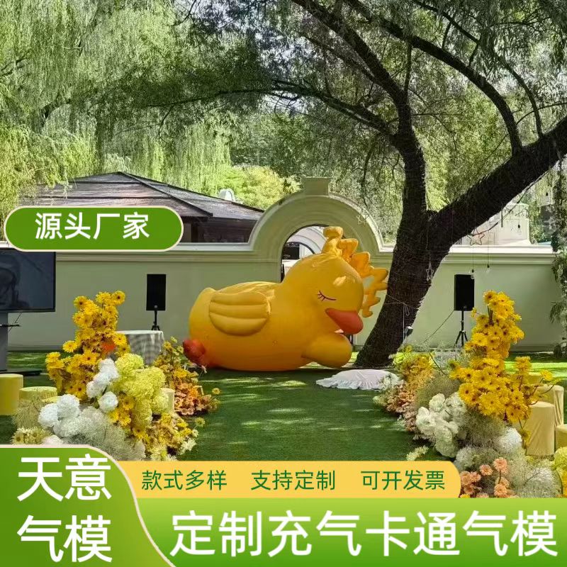 网红巨型黄鸭充气水上大白鹅pv充气气模