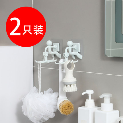 可旋转挂钩免打孔壁挂式厨房锅铲收纳墙壁挂架家用强力粘胶置物架