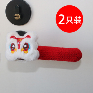 卡通门把手套通用卧室入户门春节氛围挂件装饰新年喜庆门拉手套